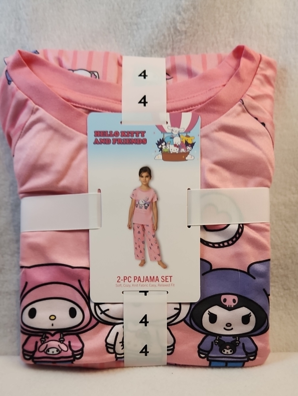 SANRIO Pink 2-Piece GIRLS HELLO KITTY Pajama Set - Size 4